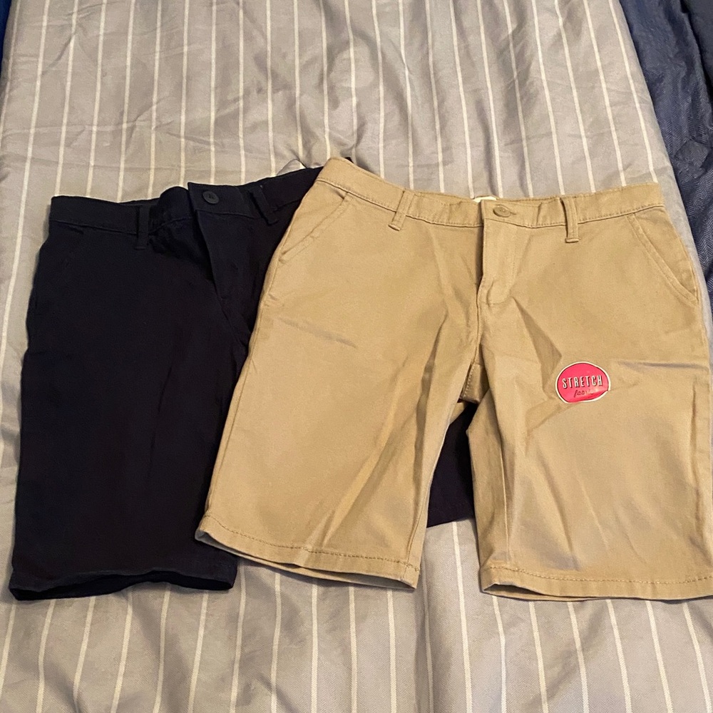 The Children's Place Navy and Tan Kids Uniform Shorts